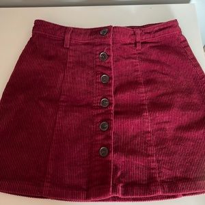Burgundy Corduroy Skirt